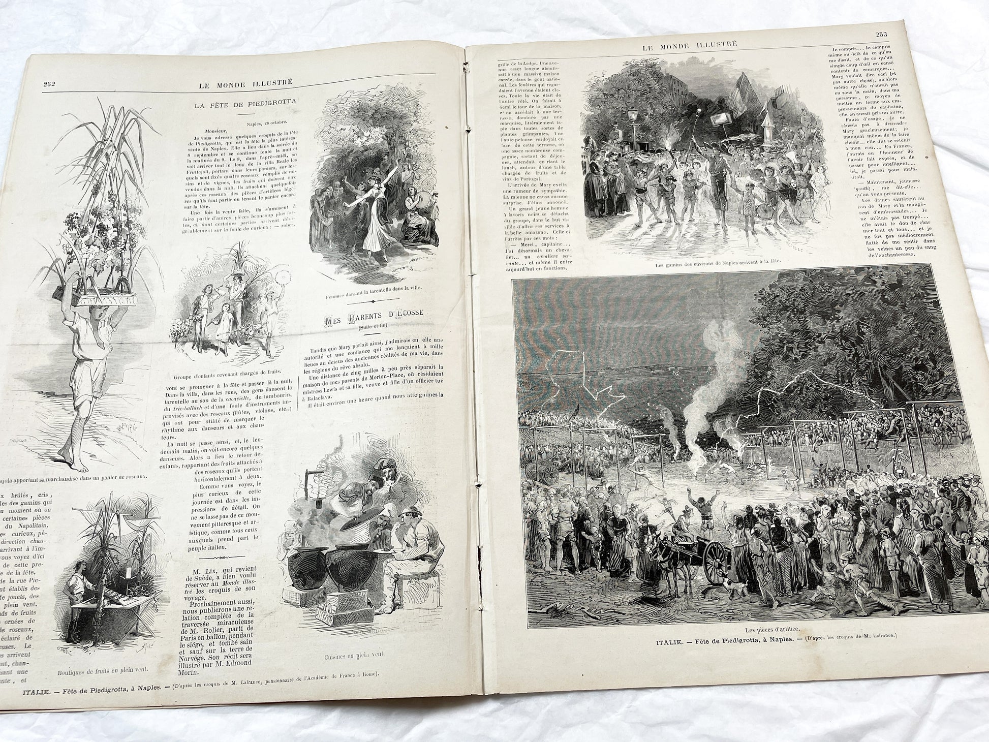 1870s - Stunning newspaper "Le monde illustré" with beautiful engravings - French newspaper from 1872 - 16 pages