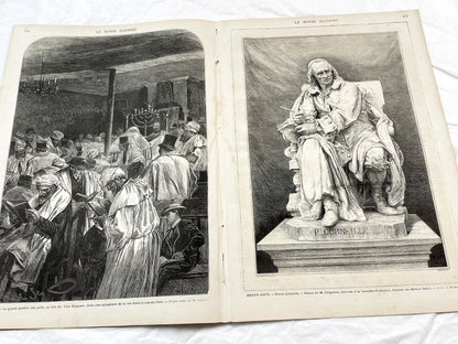 1870s - Stunning newspaper "Le monde illustré" with beautiful engravings - French newspaper from 1872 - 16 pages