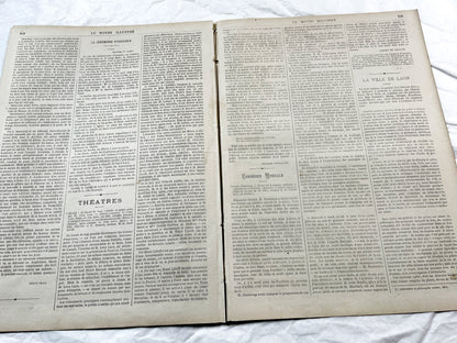 1870s - Stunning newspaper "Le monde illustré" with beautiful engravings - French newspaper from 1872 - 16 pages