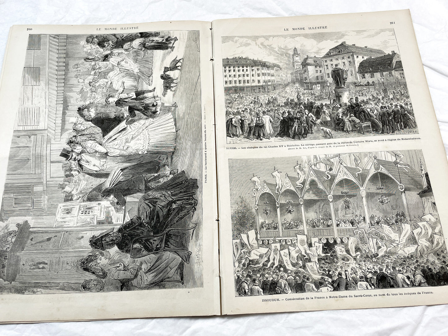 1870s - Stunning newspaper "Le monde illustré" with beautiful engravings - French newspaper from 1872 - 16 pages
