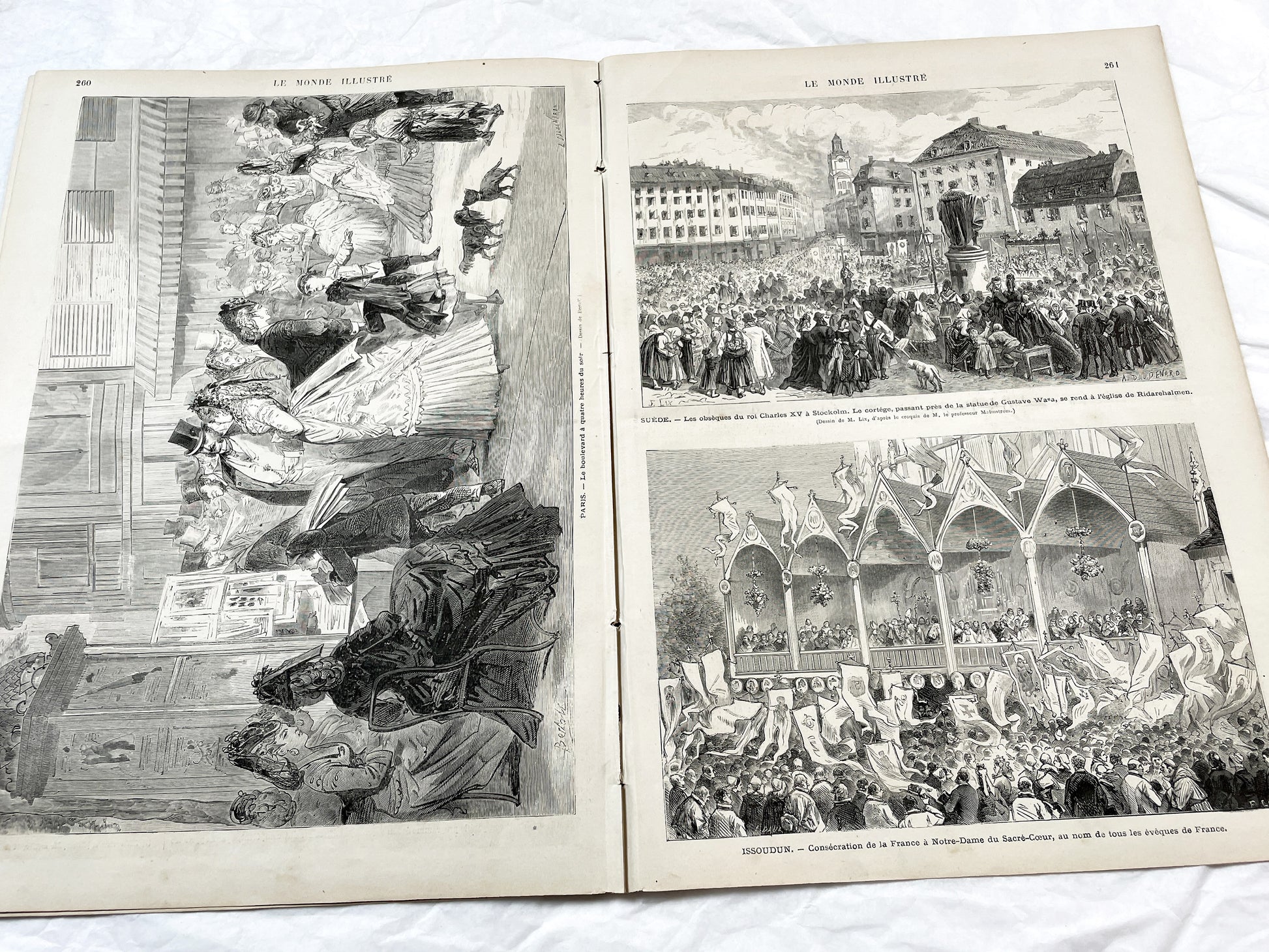 1870s - Stunning newspaper "Le monde illustré" with beautiful engravings - French newspaper from 1872 - 16 pages