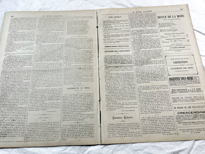 1870s - Stunning newspaper "Le monde illustré" with beautiful engravings - French newspaper from 1872 - 16 pages