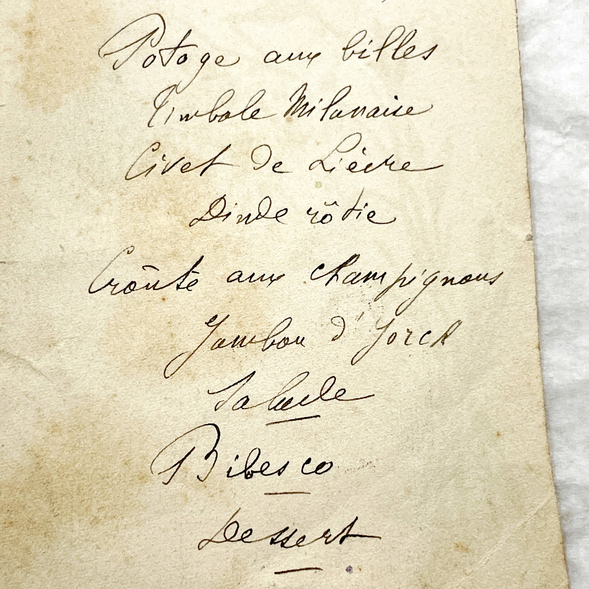 1890s - French Handwritten Menu Card - Elegant Culinary History - Vintage Dining Experience - December 1896 Festive Meal