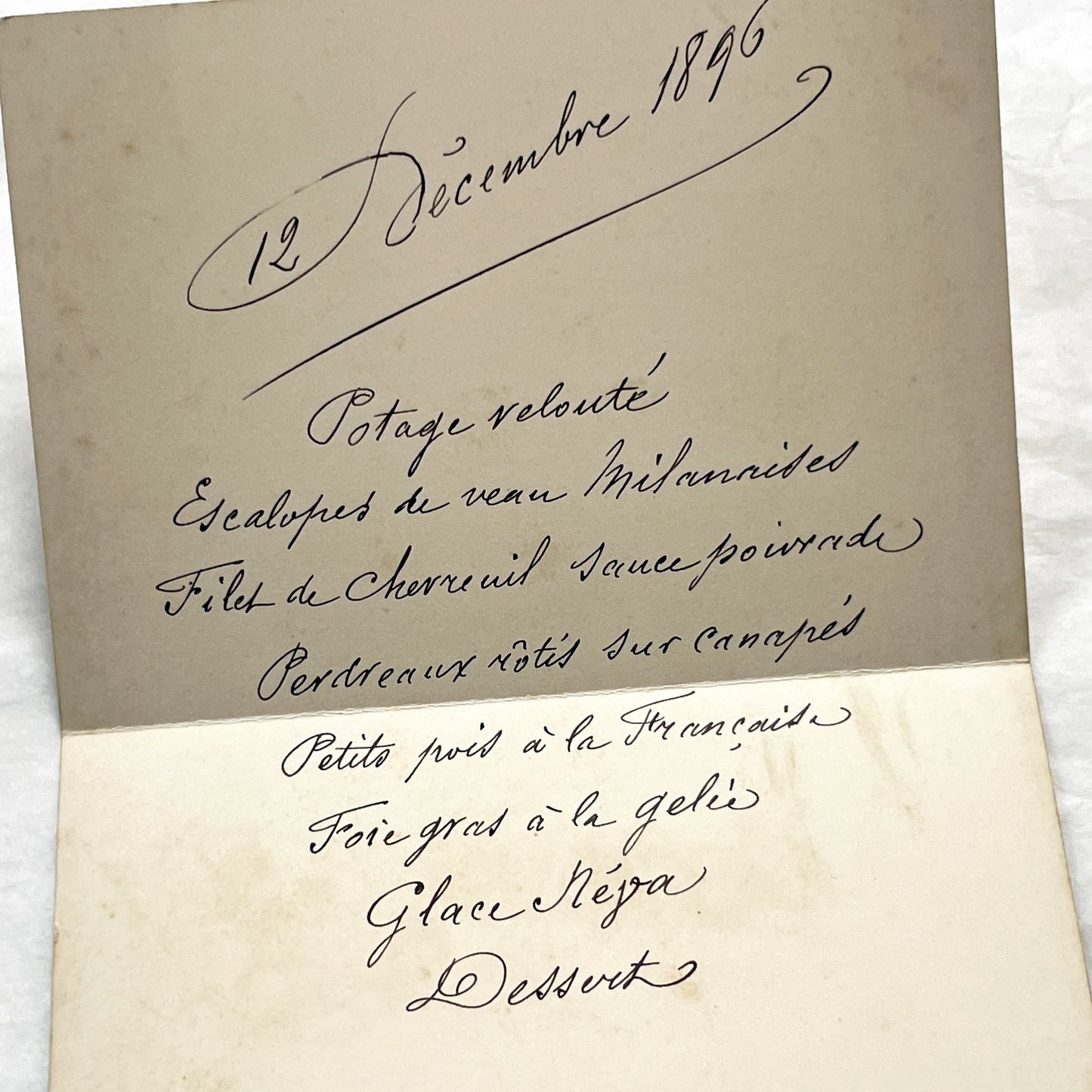 Late 19th - Exquisite French Menu Card - Elegant Handwritten Dining Experience - Formal Dinner - Decadent Cuisine - Historical Gastronomy
