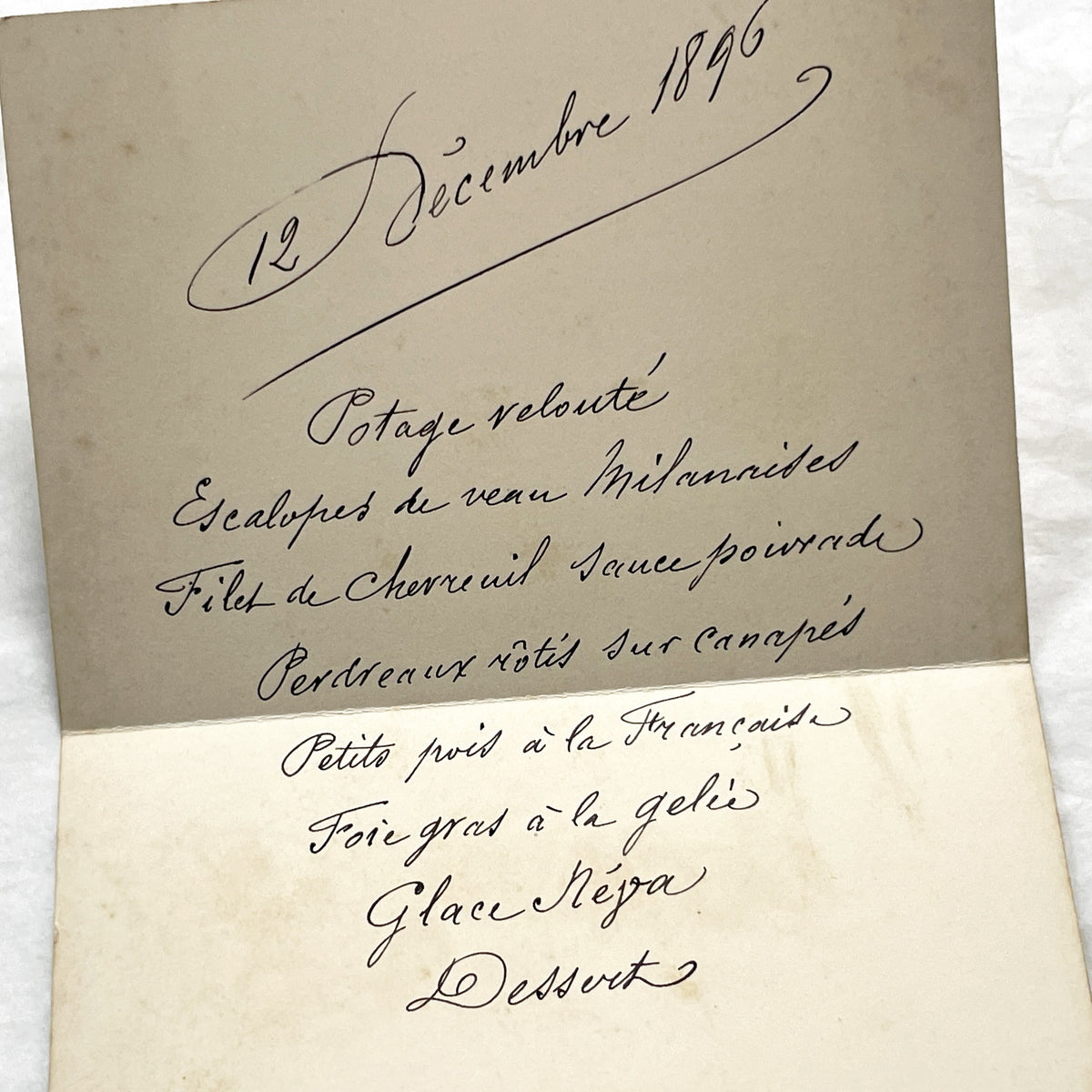 Late 19th - Exquisite French Menu Card - Elegant Handwritten Dining Experience - Formal Dinner - Decadent Cuisine - Historical Gastronomy