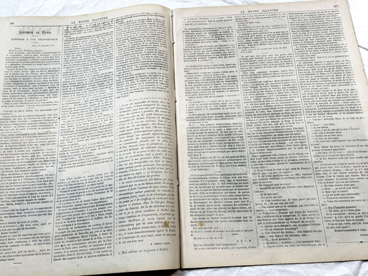 1870s - Stunning newspaper "Le monde illustré" with beautiful engravings - French newspaper from 1872 - 16 pages