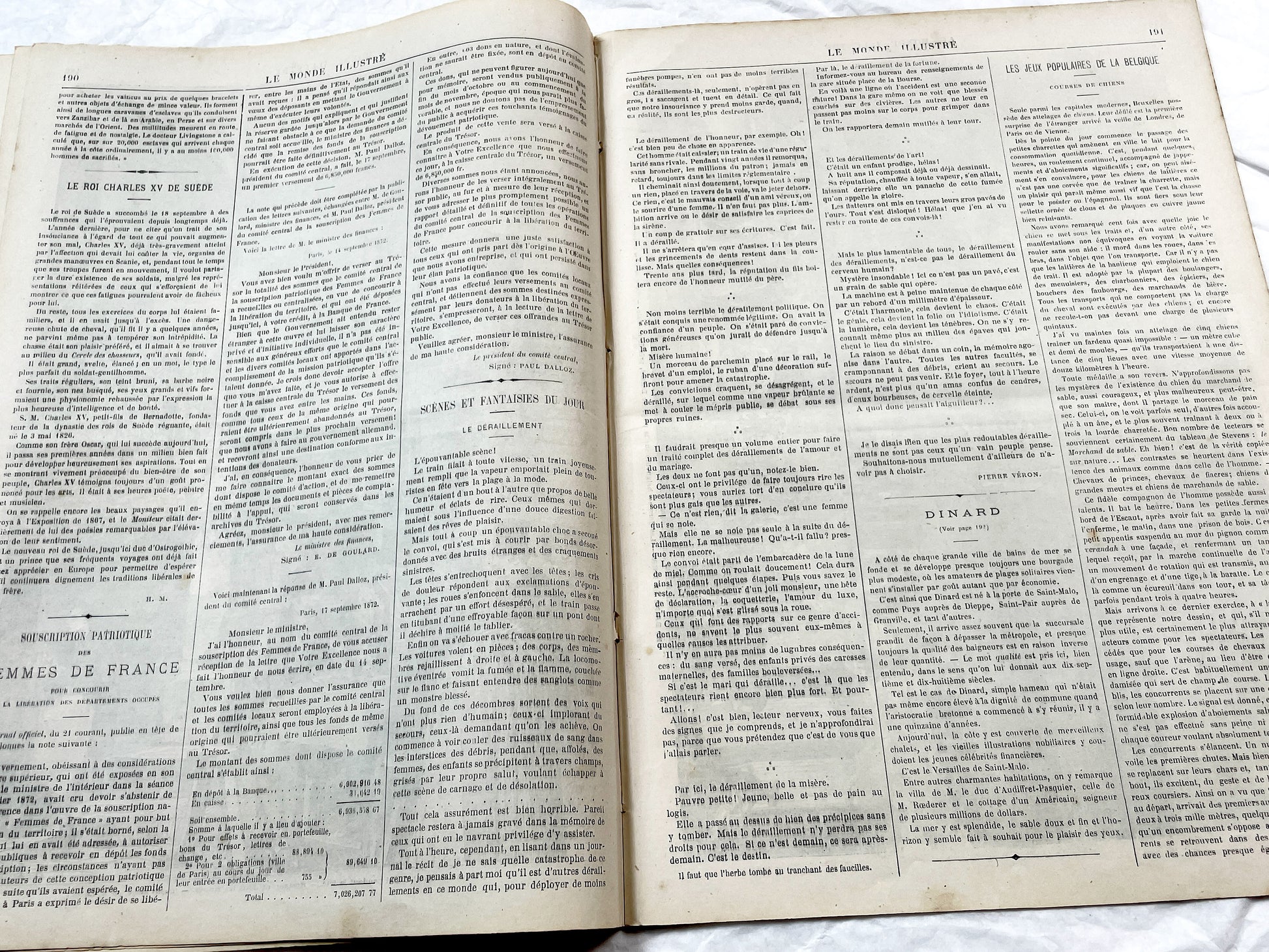 1870s - Stunning newspaper "Le monde illustré" with beautiful engravings - French newspaper from 1872 - 16 pages