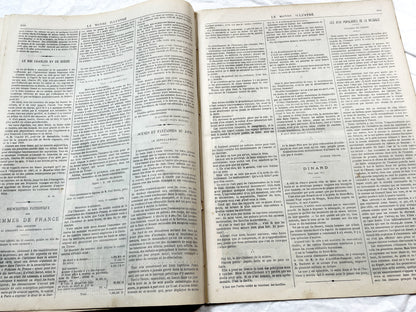 1870s - Stunning newspaper "Le monde illustré" with beautiful engravings - French newspaper from 1872 - 16 pages