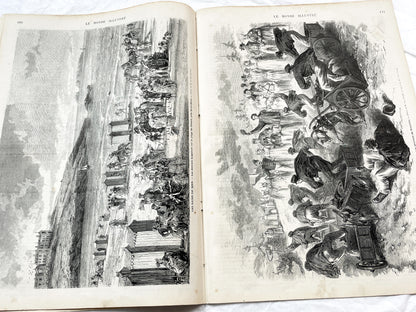 1870s - Stunning newspaper "Le monde illustré" with beautiful engravings - French newspaper from 1872 - 16 pages