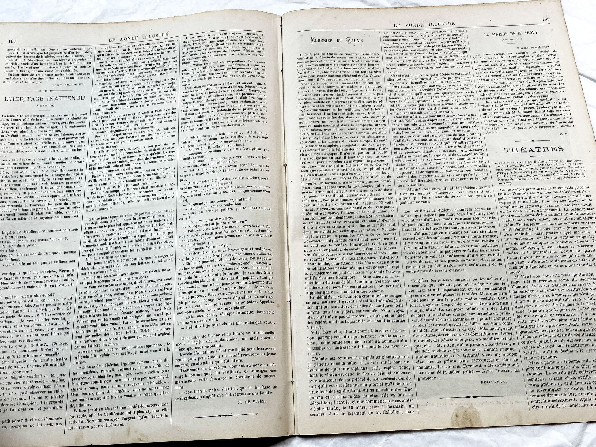 1870s - Stunning newspaper "Le monde illustré" with beautiful engravings - French newspaper from 1872 - 16 pages