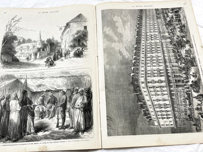 1870s - Stunning newspaper "Le monde illustré" with beautiful engravings - French newspaper from 1872 - 16 pages