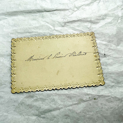 Late 19th - Ornate French Menu Card - Handwritten Fine Dining Dishes - Distinguished Guest Experience - Culinary History.