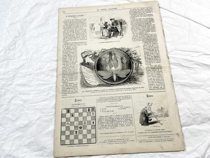 1870s - Stunning newspaper "Le monde illustré" with beautiful engravings - French newspaper from 1872 - 16 pages