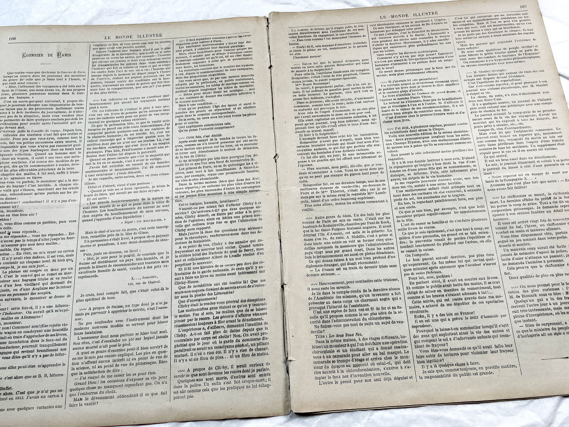 1870s - Stunning newspaper "Le monde illustré" with beautiful engravings - French newspaper from 1872 - 16 pages