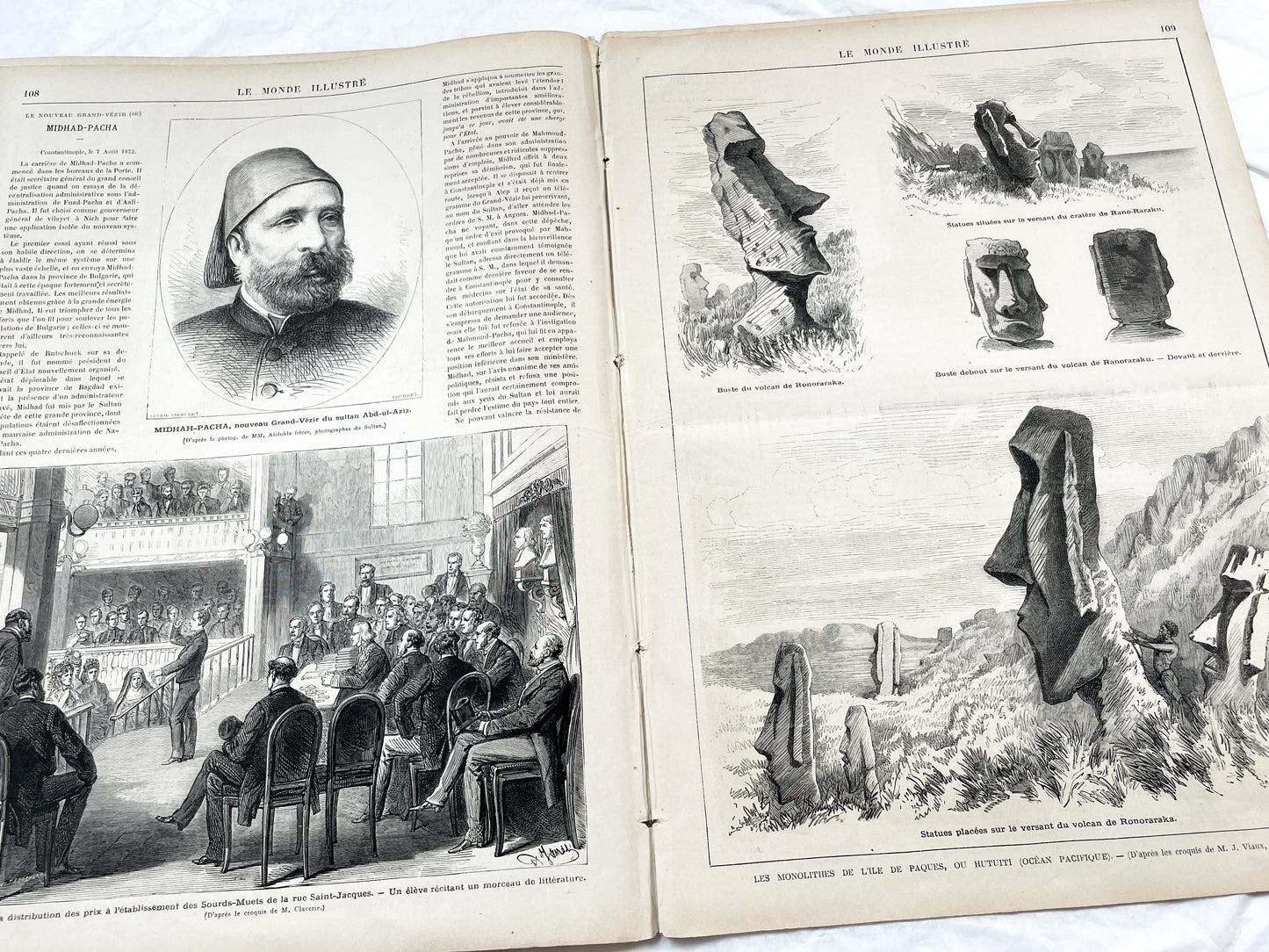 1870s - Stunning newspaper "Le monde illustré" with beautiful engravings - French newspaper from 1872 - 16 pages