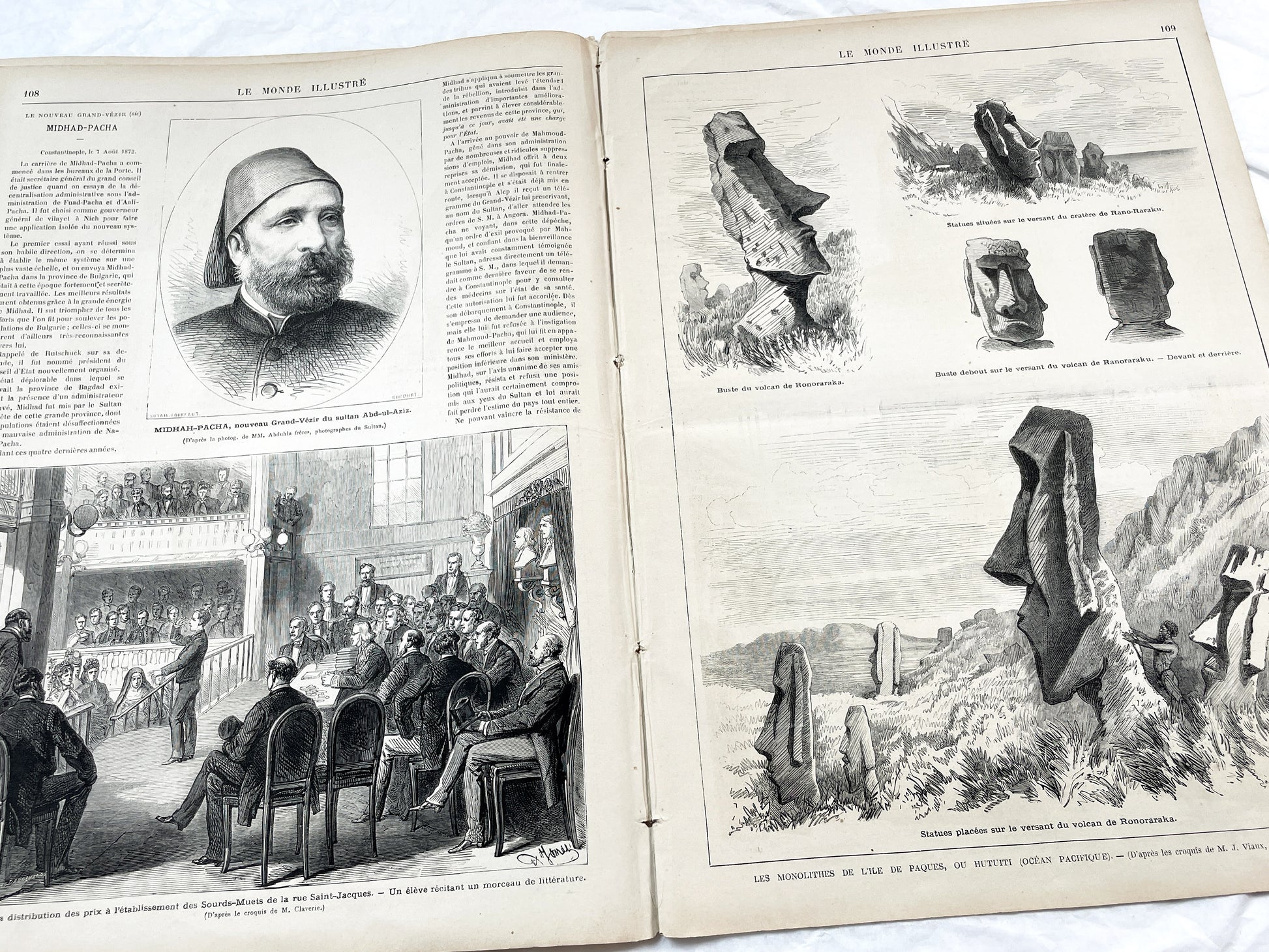 1870s - Stunning newspaper "Le monde illustré" with beautiful engravings - French newspaper from 1872 - 16 pages