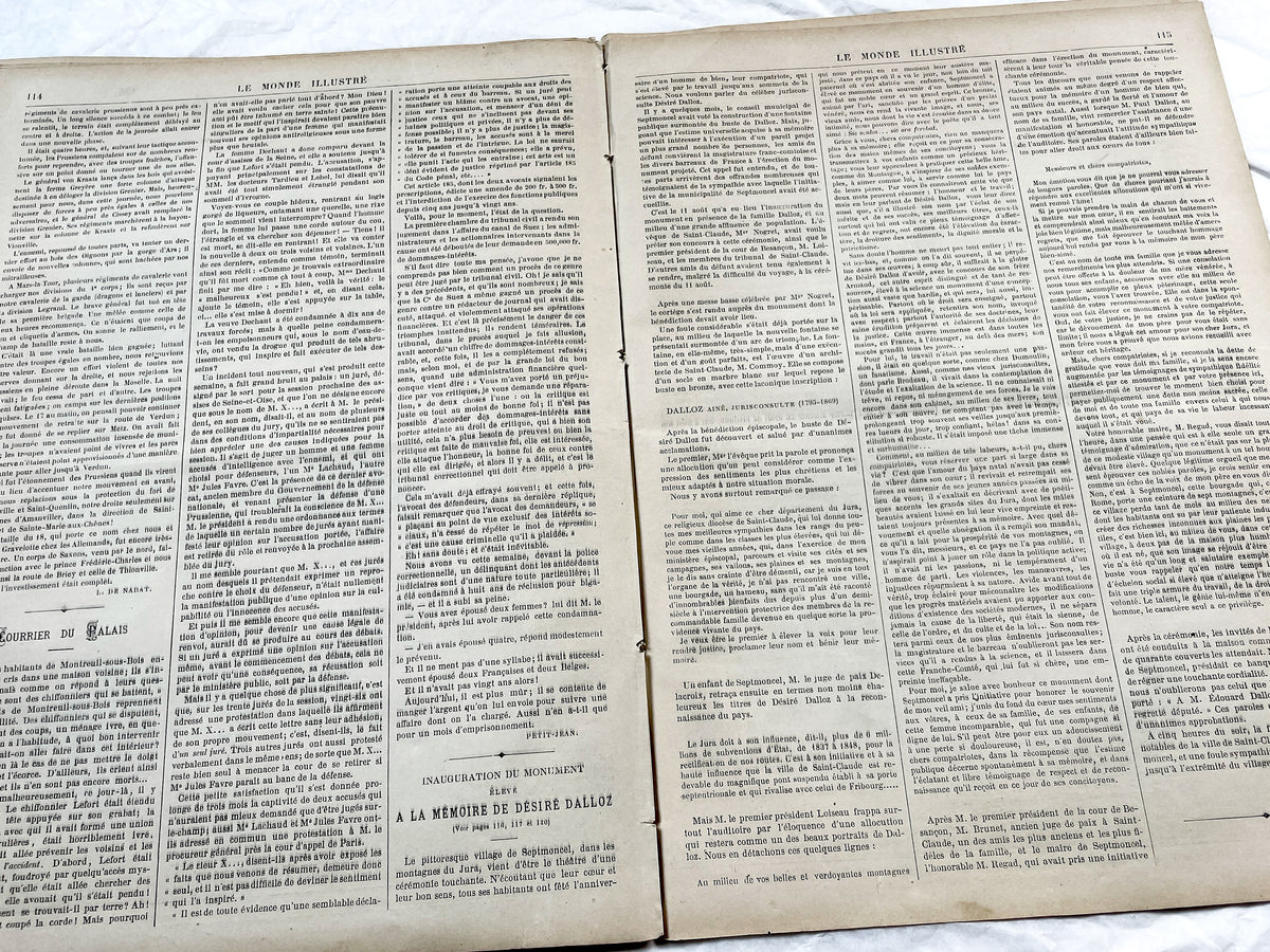 1870s - Stunning newspaper "Le monde illustré" with beautiful engravings - French newspaper from 1872 - 16 pages