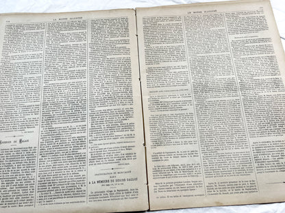 1870s - Stunning newspaper "Le monde illustré" with beautiful engravings - French newspaper from 1872 - 16 pages