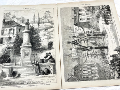 1870s - Stunning newspaper "Le monde illustré" with beautiful engravings - French newspaper from 1872 - 16 pages