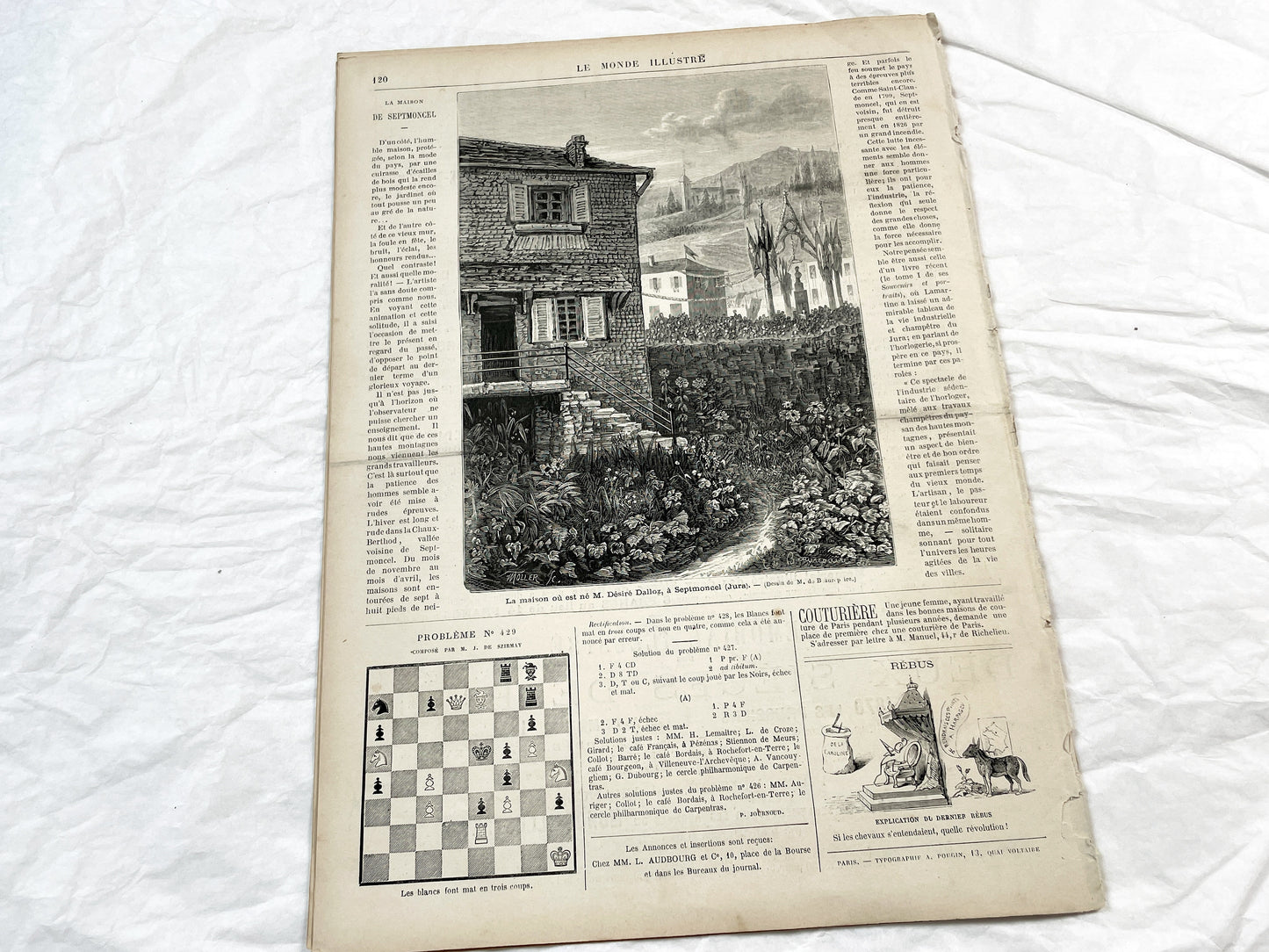 1870s - Stunning newspaper "Le monde illustré" with beautiful engravings - French newspaper from 1872 - 16 pages
