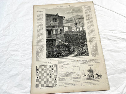 1870s - Stunning newspaper "Le monde illustré" with beautiful engravings - French newspaper from 1872 - 16 pages