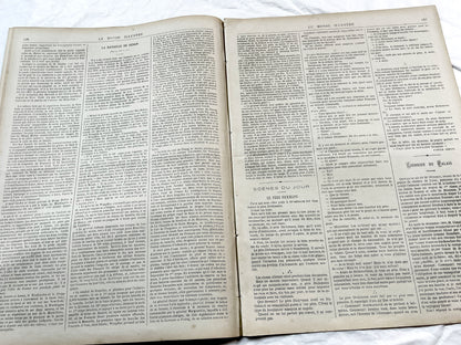 1870s - Stunning newspaper "Le monde illustré" with beautiful engravings - French newspaper from 1872 - 16 pages