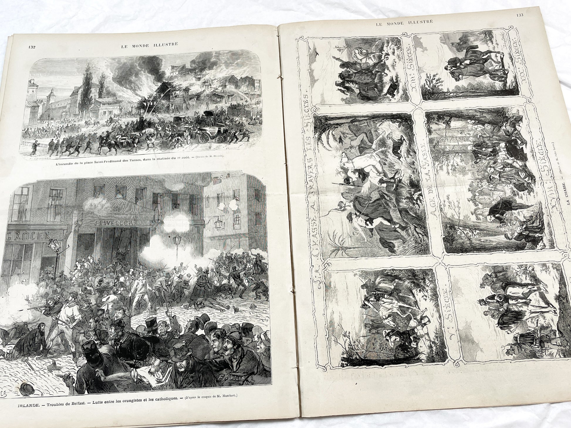 1870s - Stunning newspaper "Le monde illustré" with beautiful engravings - French newspaper from 1872 - 16 pages