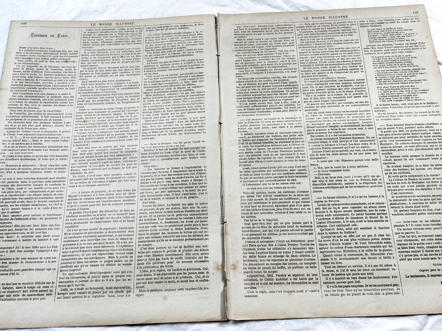 1870s - Stunning newspaper "Le monde illustré" with beautiful engravings - French newspaper from 1872 - 16 pages