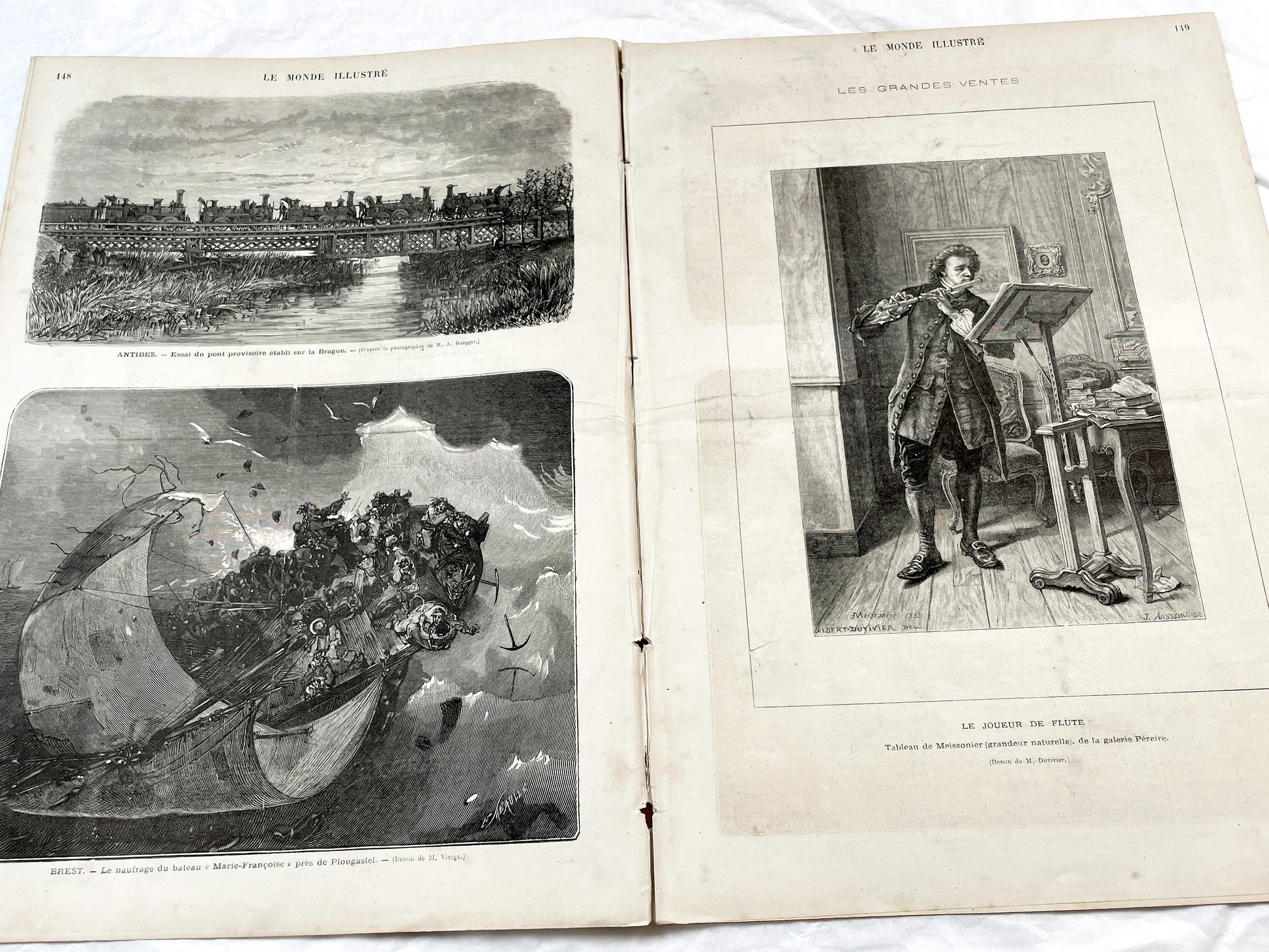 1870s - Stunning newspaper "Le monde illustré" with beautiful engravings - French newspaper from 1872 - 16 pages