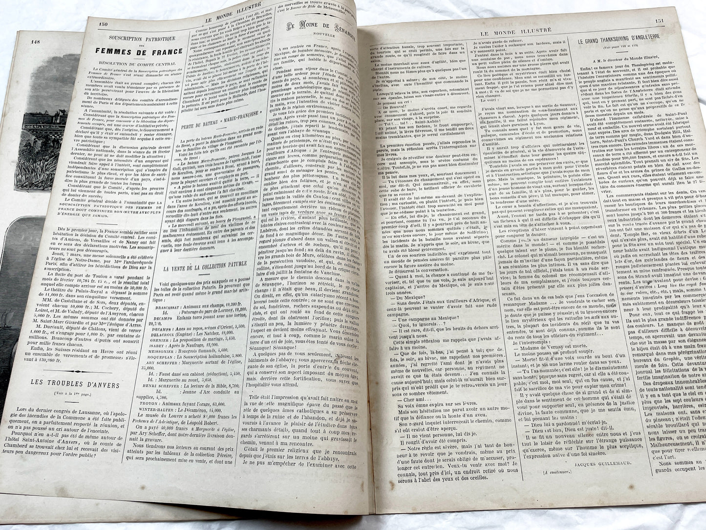 1870s - Stunning newspaper "Le monde illustré" with beautiful engravings - French newspaper from 1872 - 16 pages