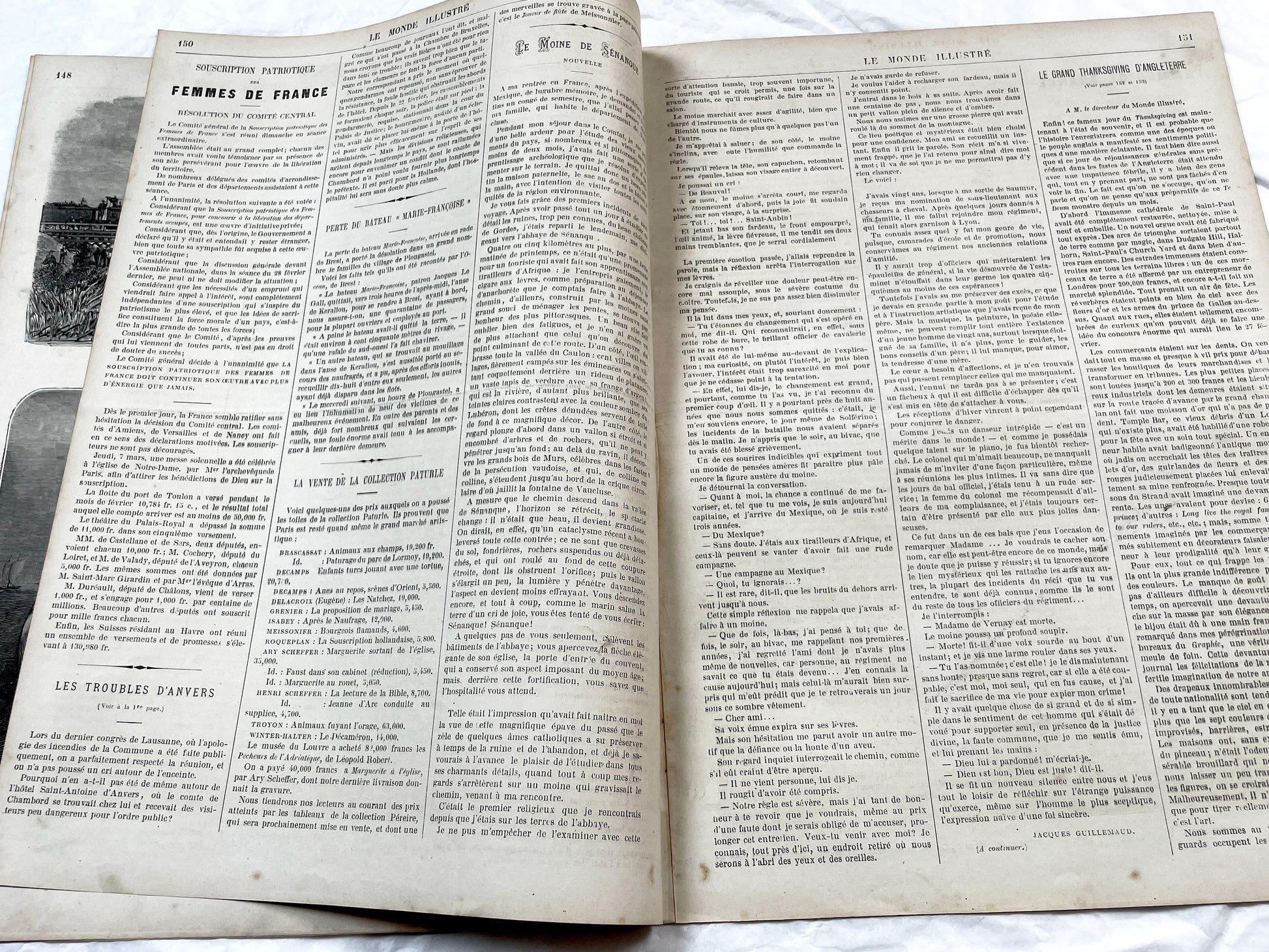 1870s - Stunning newspaper "Le monde illustré" with beautiful engravings - French newspaper from 1872 - 16 pages