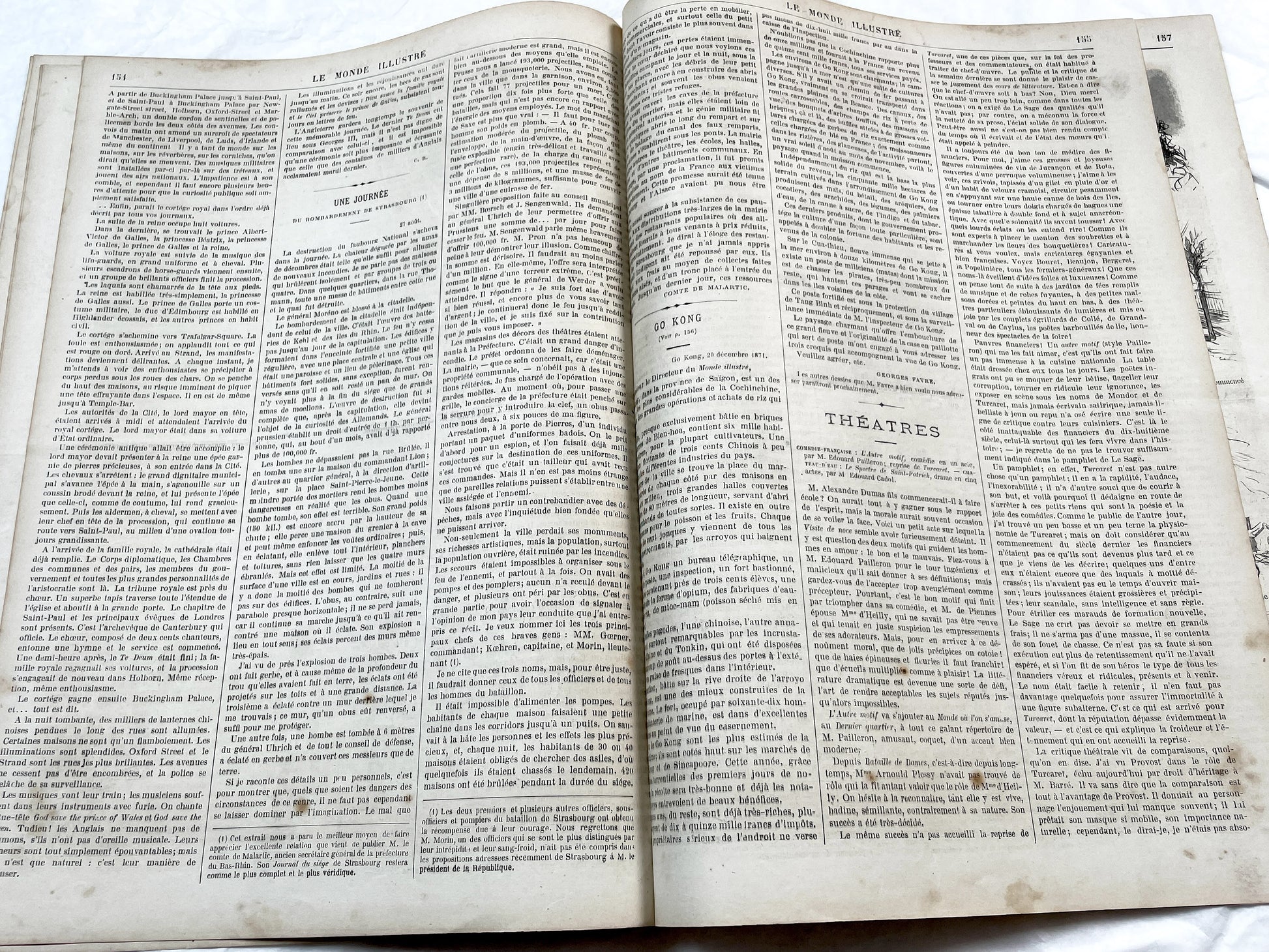 1870s - Stunning newspaper "Le monde illustré" with beautiful engravings - French newspaper from 1872 - 16 pages