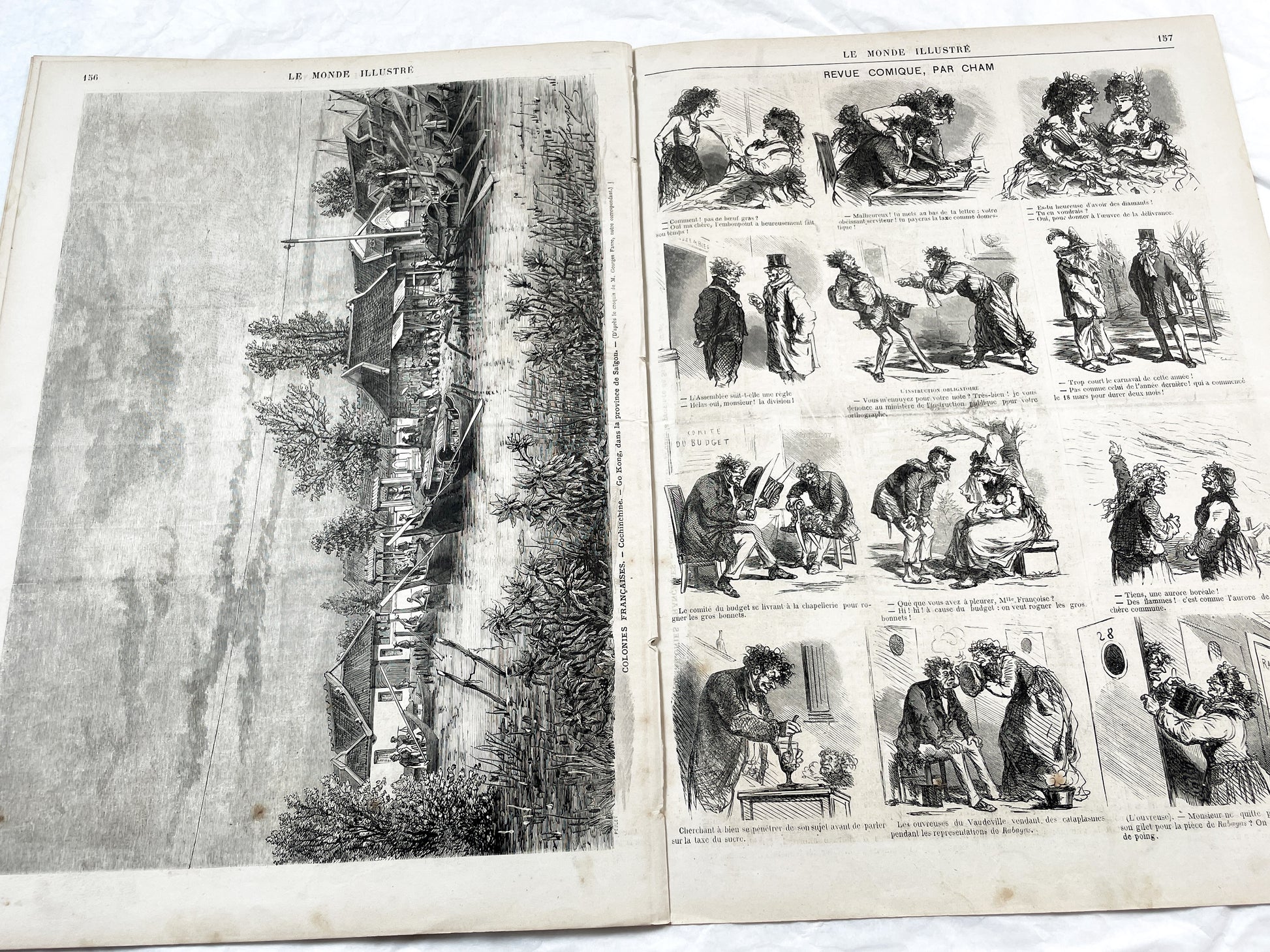1870s - Stunning newspaper "Le monde illustré" with beautiful engravings - French newspaper from 1872 - 16 pages
