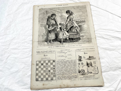 1870s - Stunning newspaper "Le monde illustré" with beautiful engravings - French newspaper from 1872 - 16 pages