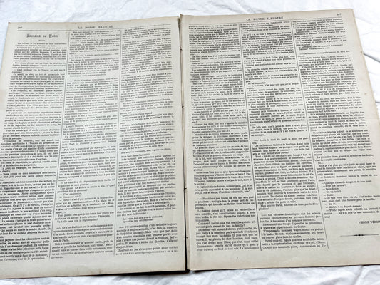 1870s - Stunning newspaper "Le monde illustré" with beautiful engravings - French newspaper from 1872 - 16 pages