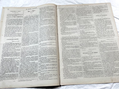 1870s - Stunning newspaper "Le monde illustré" with beautiful engravings - French newspaper from 1872 - 16 pages