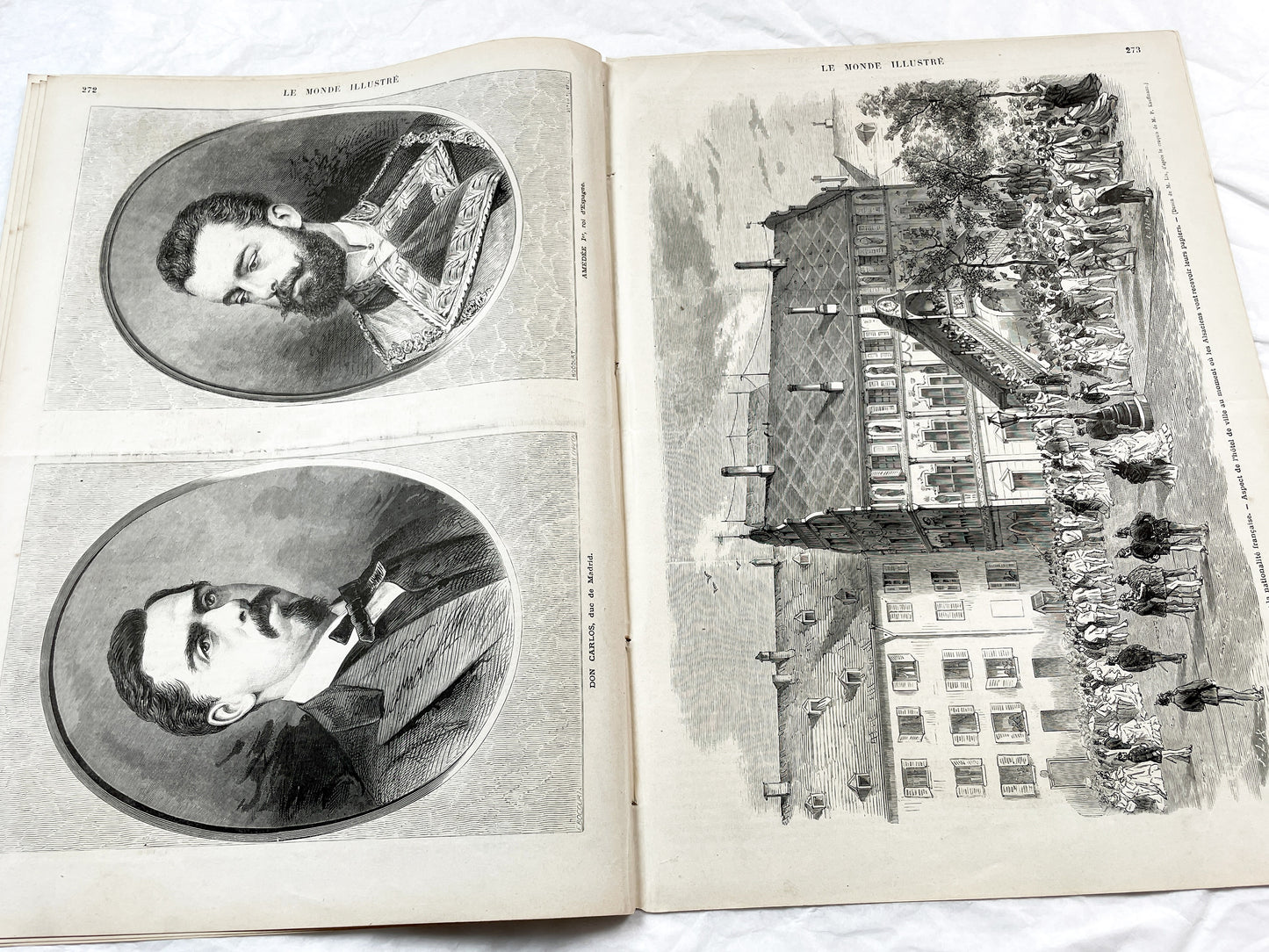 1870s - Stunning newspaper "Le monde illustré" with beautiful engravings - French newspaper from 1872 - 16 pages