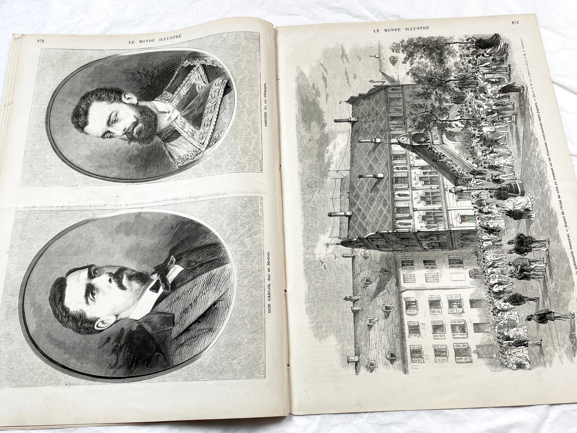 1870s - Stunning newspaper "Le monde illustré" with beautiful engravings - French newspaper from 1872 - 16 pages