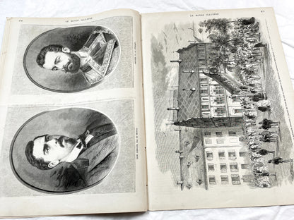 1870s - Stunning newspaper "Le monde illustré" with beautiful engravings - French newspaper from 1872 - 16 pages