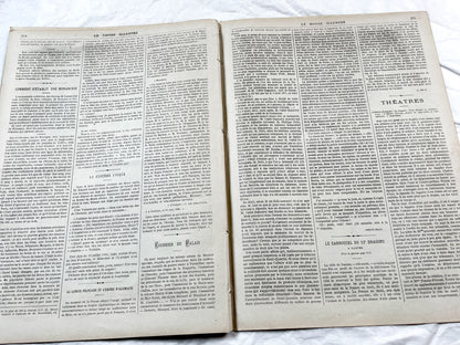 1870s - Stunning newspaper "Le monde illustré" with beautiful engravings - French newspaper from 1872 - 16 pages
