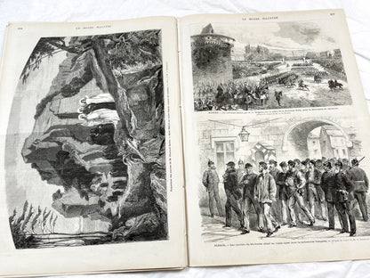 1870s - Stunning newspaper "Le monde illustré" with beautiful engravings - French newspaper from 1872 - 16 pages