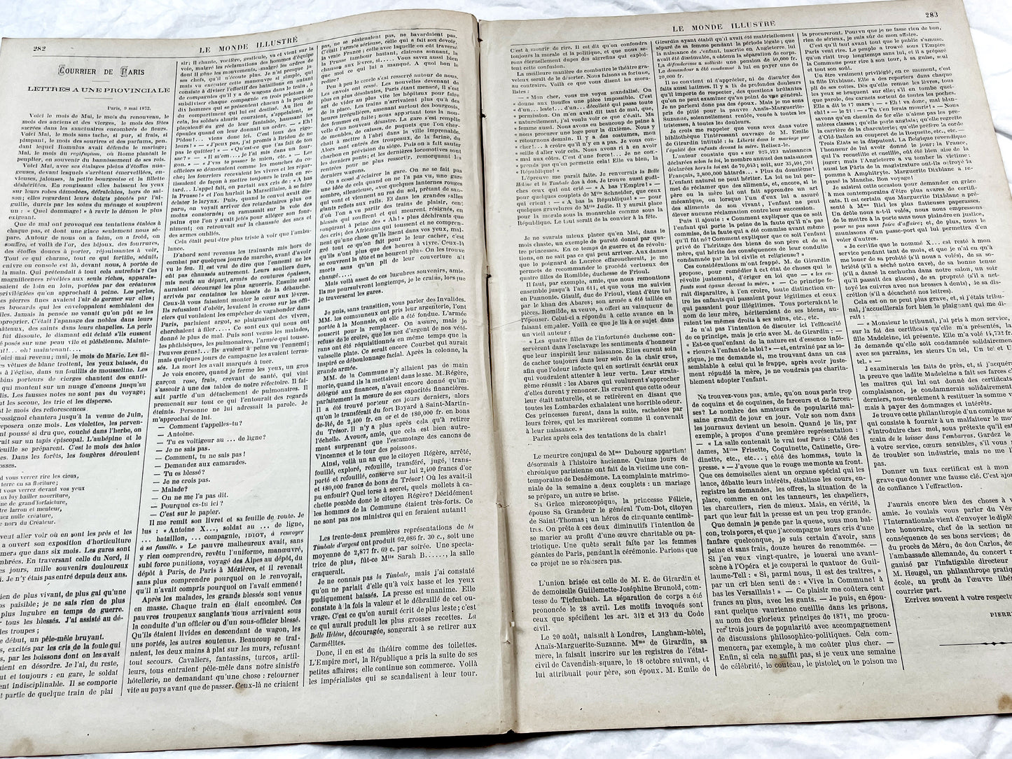 1870s - Stunning newspaper "Le monde illustré" with beautiful engravings - French newspaper from 1872 - 16 pages