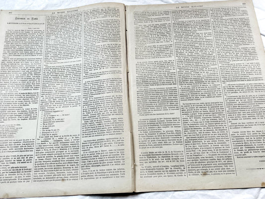 1870s - Stunning newspaper "Le monde illustré" with beautiful engravings - French newspaper from 1872 - 16 pages