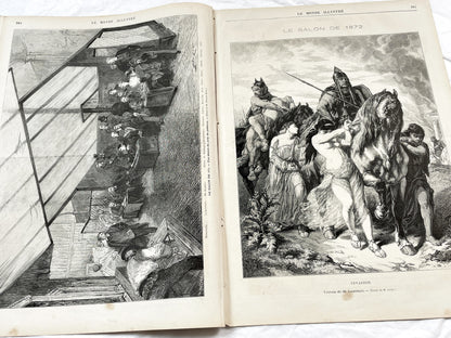 1870s - Stunning newspaper "Le monde illustré" with beautiful engravings - French newspaper from 1872 - 16 pages
