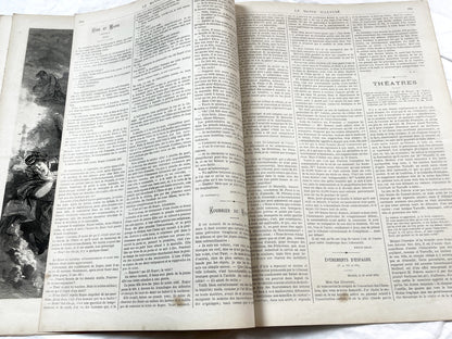1870s - Stunning newspaper "Le monde illustré" with beautiful engravings - French newspaper from 1872 - 16 pages