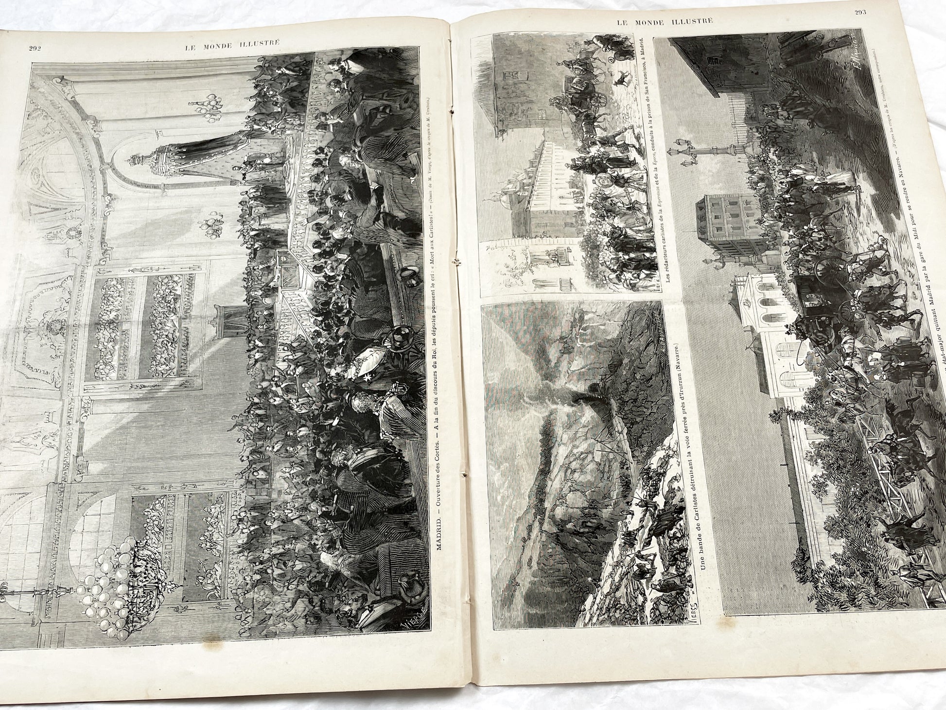 1870s - Stunning newspaper "Le monde illustré" with beautiful engravings - French newspaper from 1872 - 16 pages