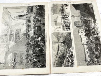 1870s - Stunning newspaper "Le monde illustré" with beautiful engravings - French newspaper from 1872 - 16 pages