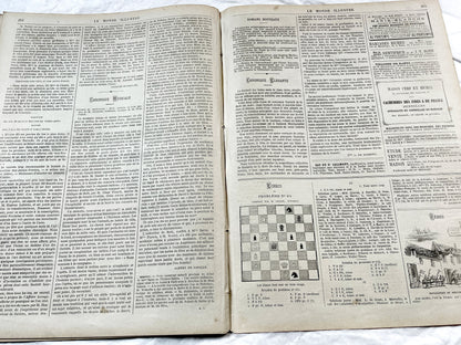 1870s - Stunning newspaper "Le monde illustré" with beautiful engravings - French newspaper from 1872 - 16 pages
