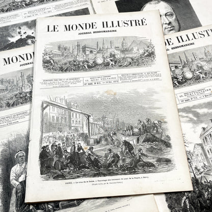 1870s - Stunning newspaper "Le monde illustré" with beautiful engravings - French newspaper from 1872 - 16 pages