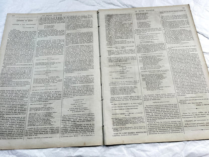 1870s - Stunning newspaper "Le monde illustré" with beautiful engravings - French newspaper from 1872 - 16 pages